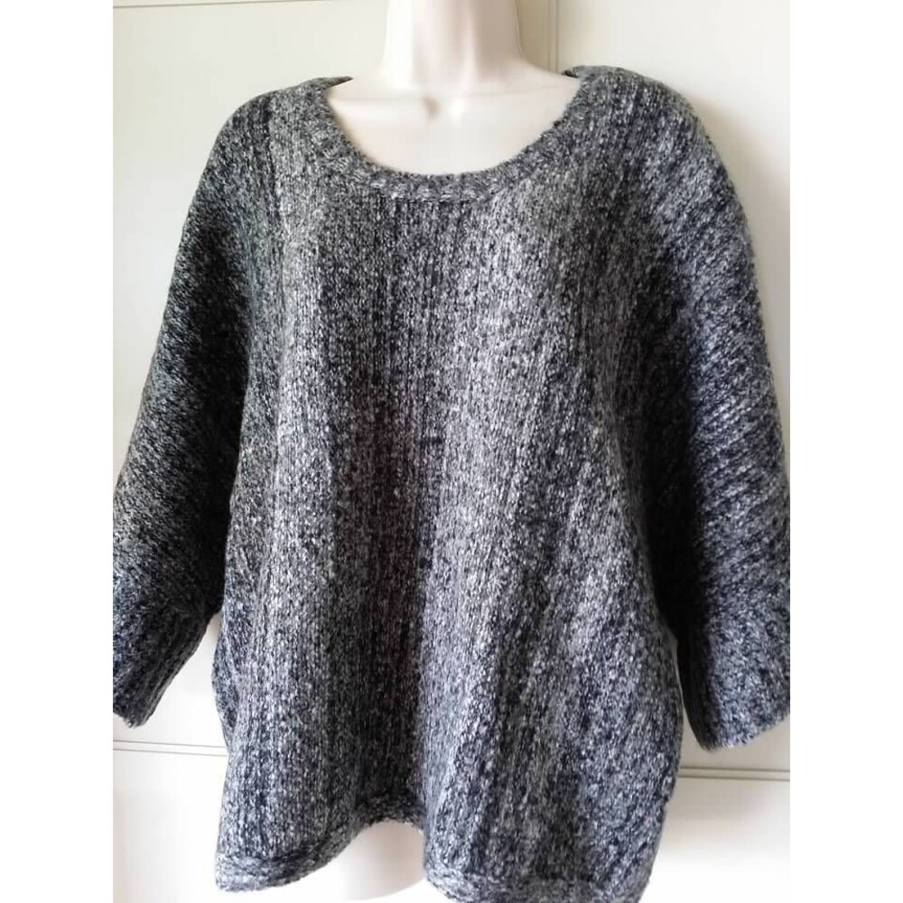 SOFT SURROUNDINGS  Aberdeen Cropped Sweater- Charcoal-NEW Size L/XL